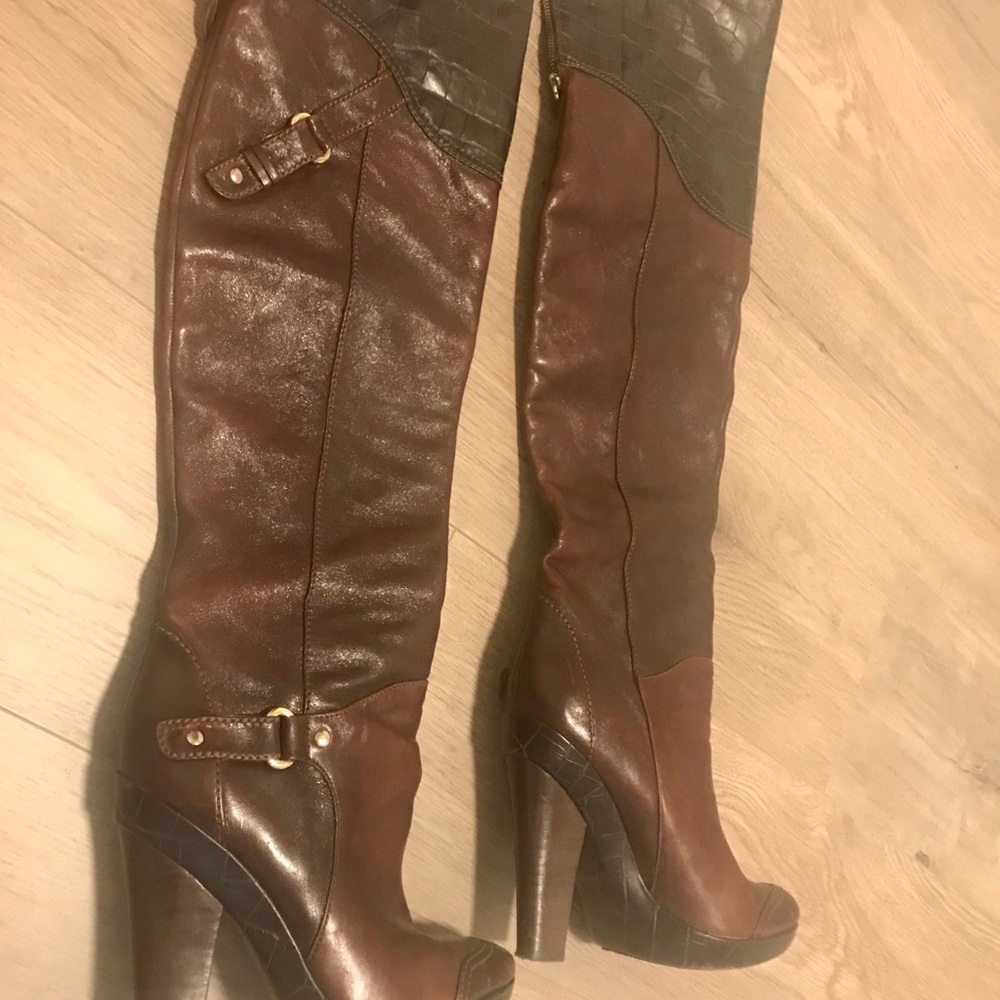 Over the knee leather boots